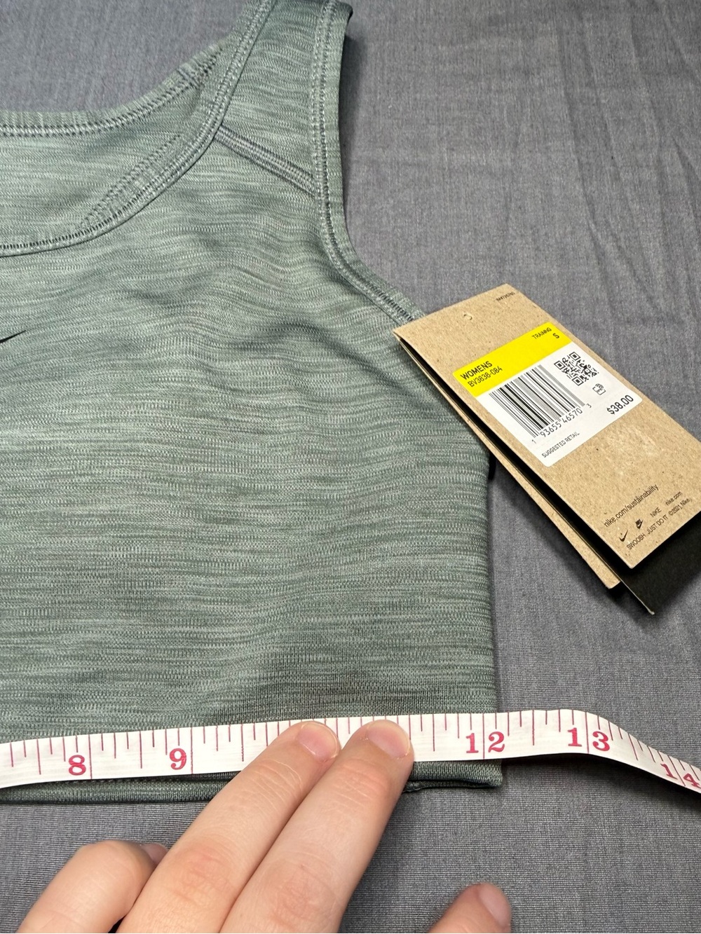 Nike Women's Gray Racerback Sports Bra with Black Swoosh - Picture 3 of 5